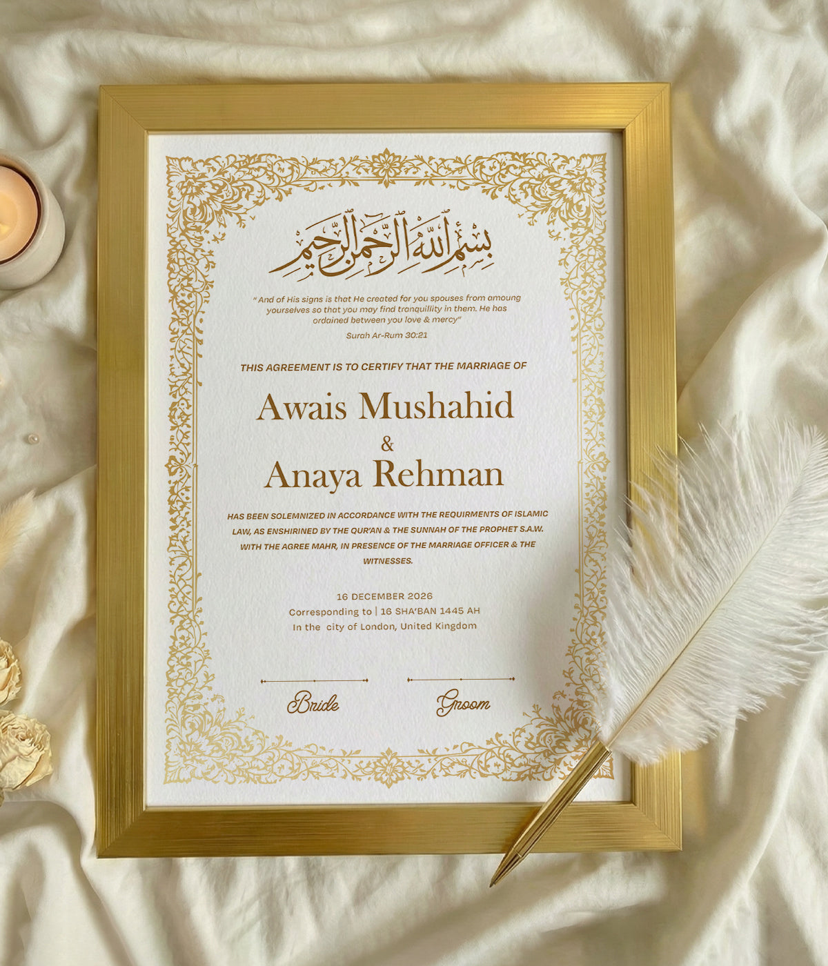 Layla Nikkah Certificate