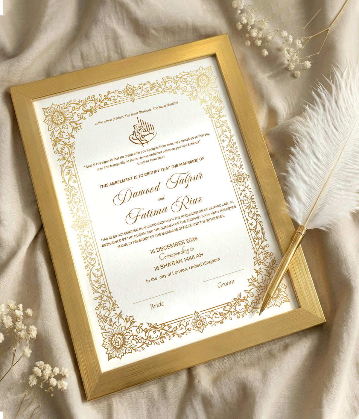 Nur Nikkah Certifcate