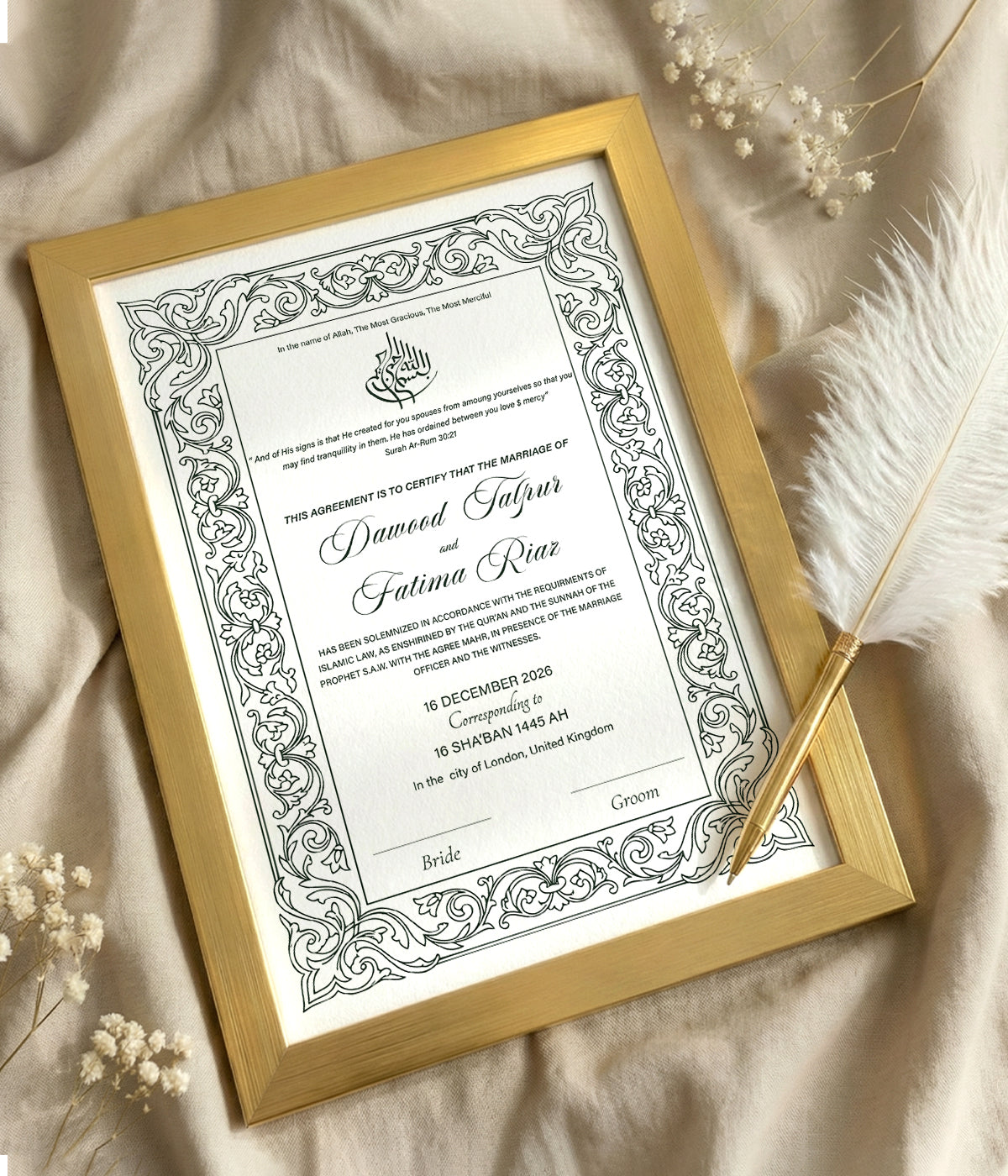 Ayah Nikkah Certificate
