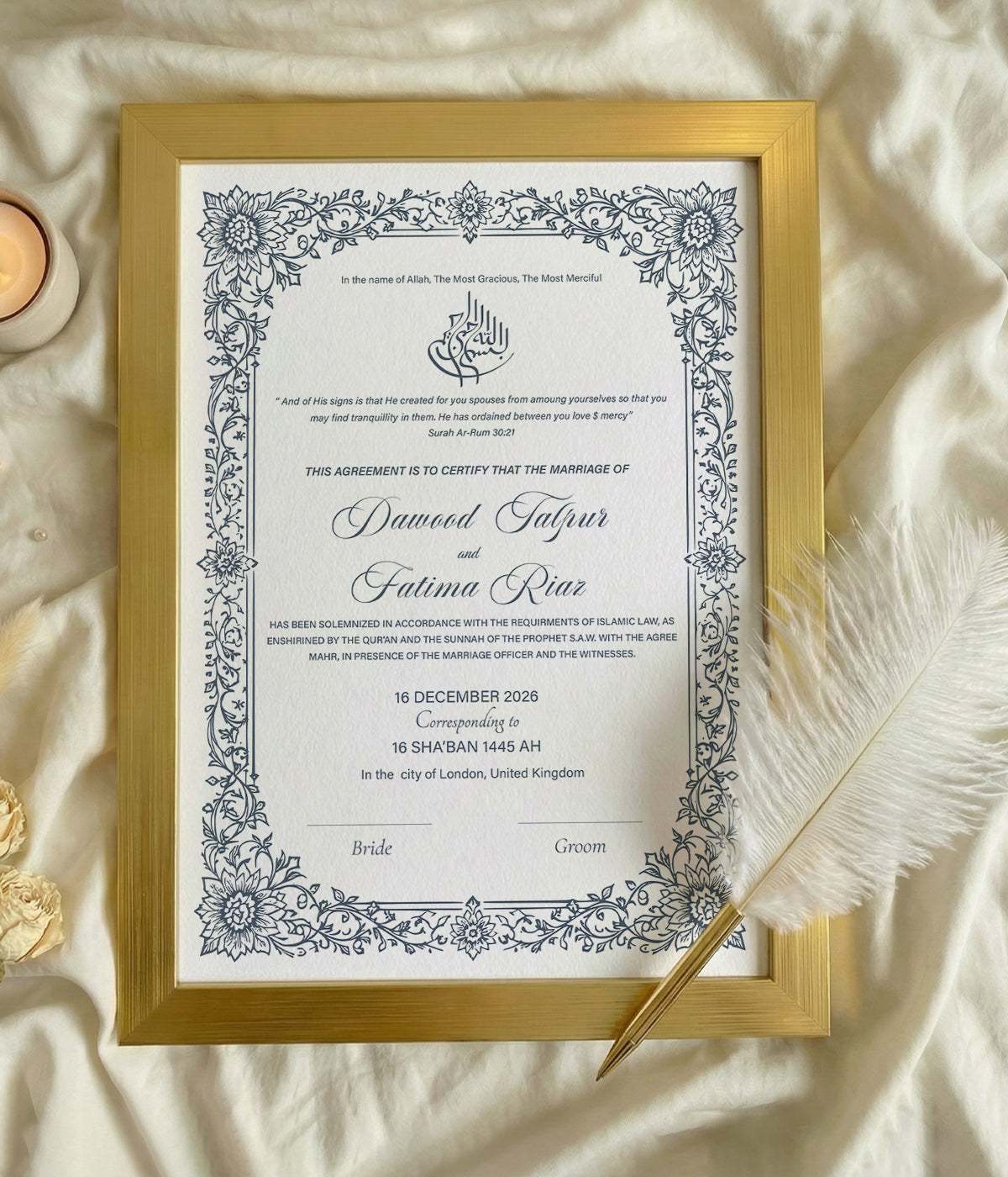 Nur Nikkah Certifcate
