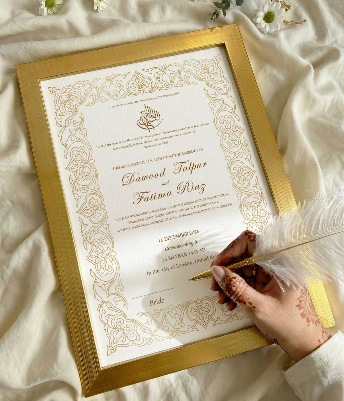 Riham Nikkah Certificate