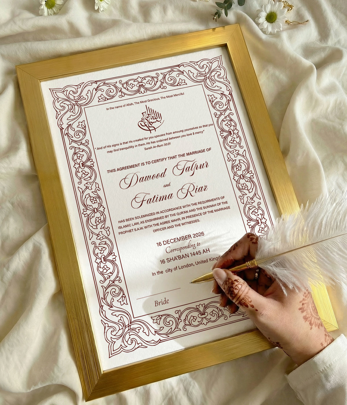 Ayah Nikkah Certificate