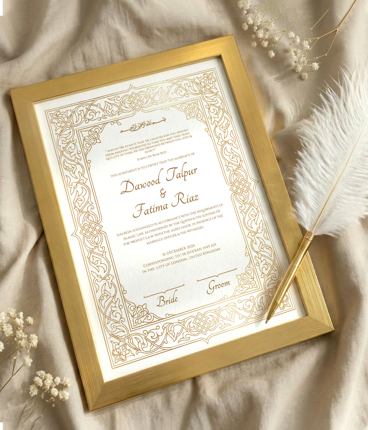 Inaya Nikkah Certificate
