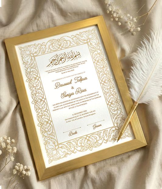 Zaina Nikkah Certificate