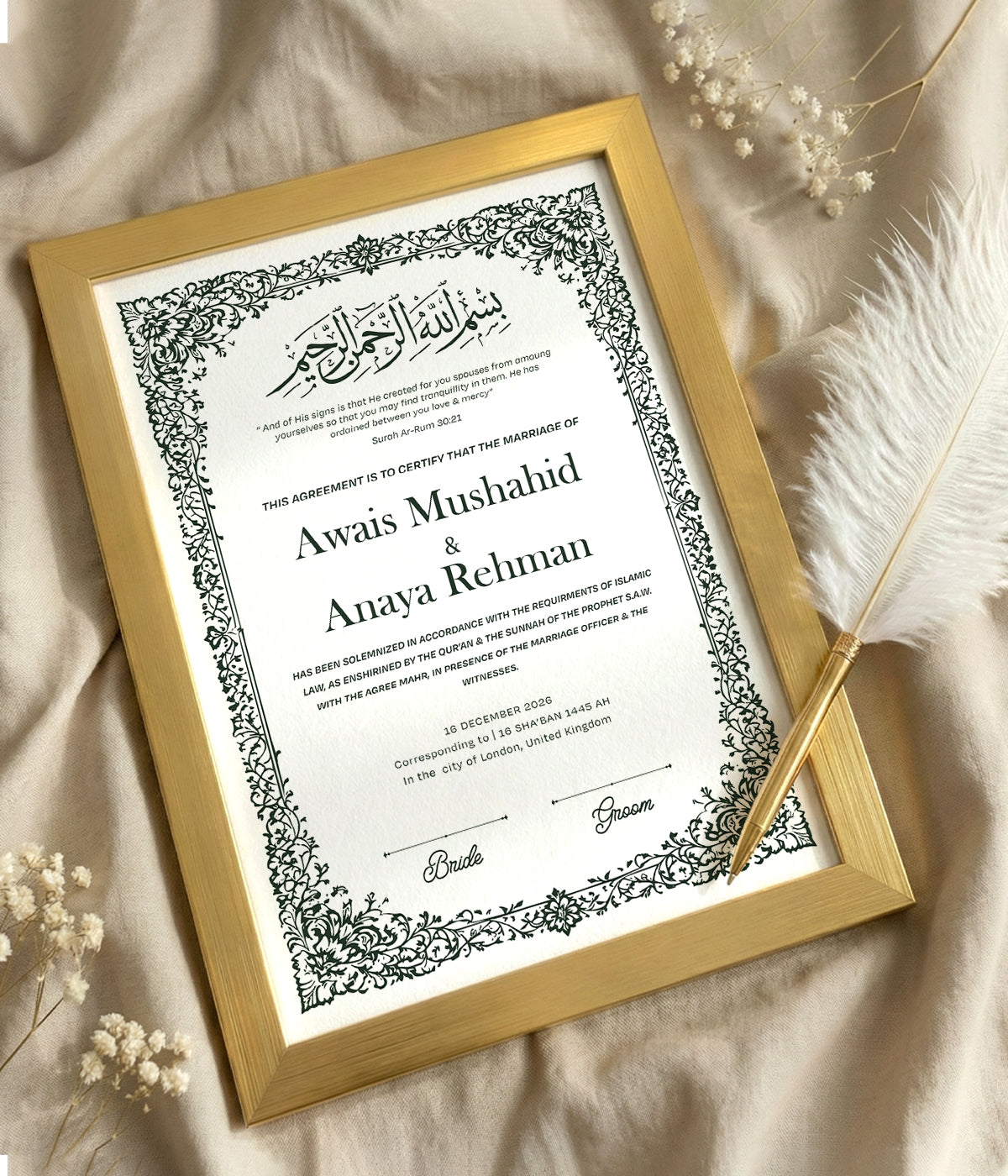 Layla Nikkah Certificate