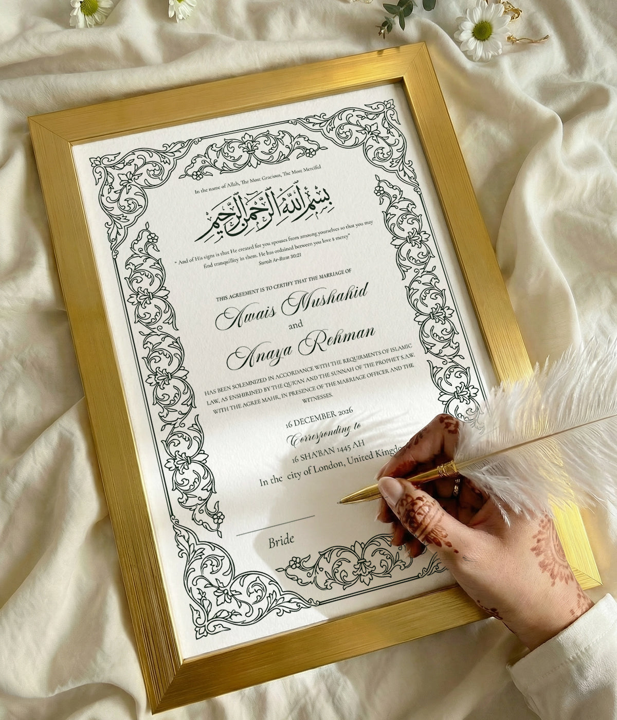 Farah Nikkah Certificate