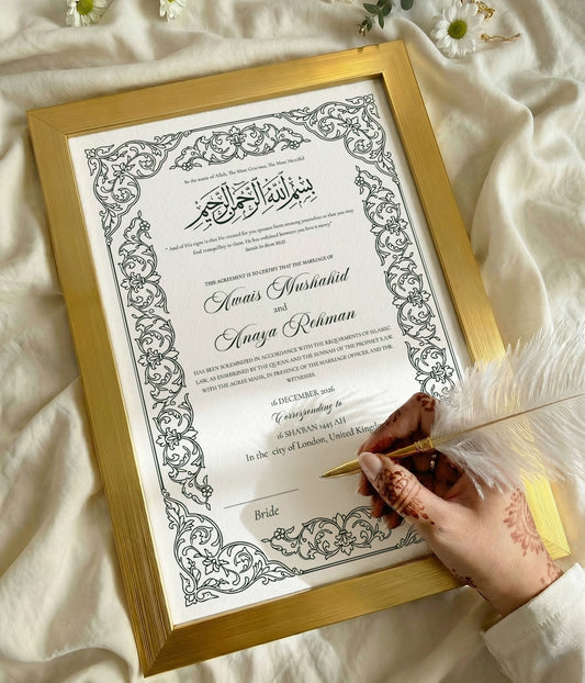 Farah Nikkah Certificate