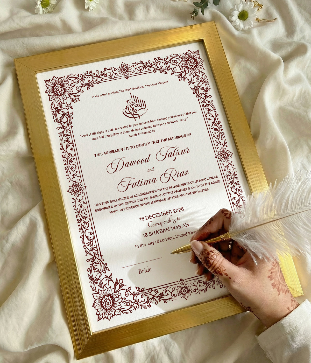 Nur Nikkah Certifcate