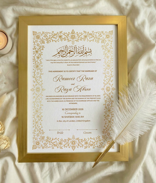 Yumna Nikkah Certificate