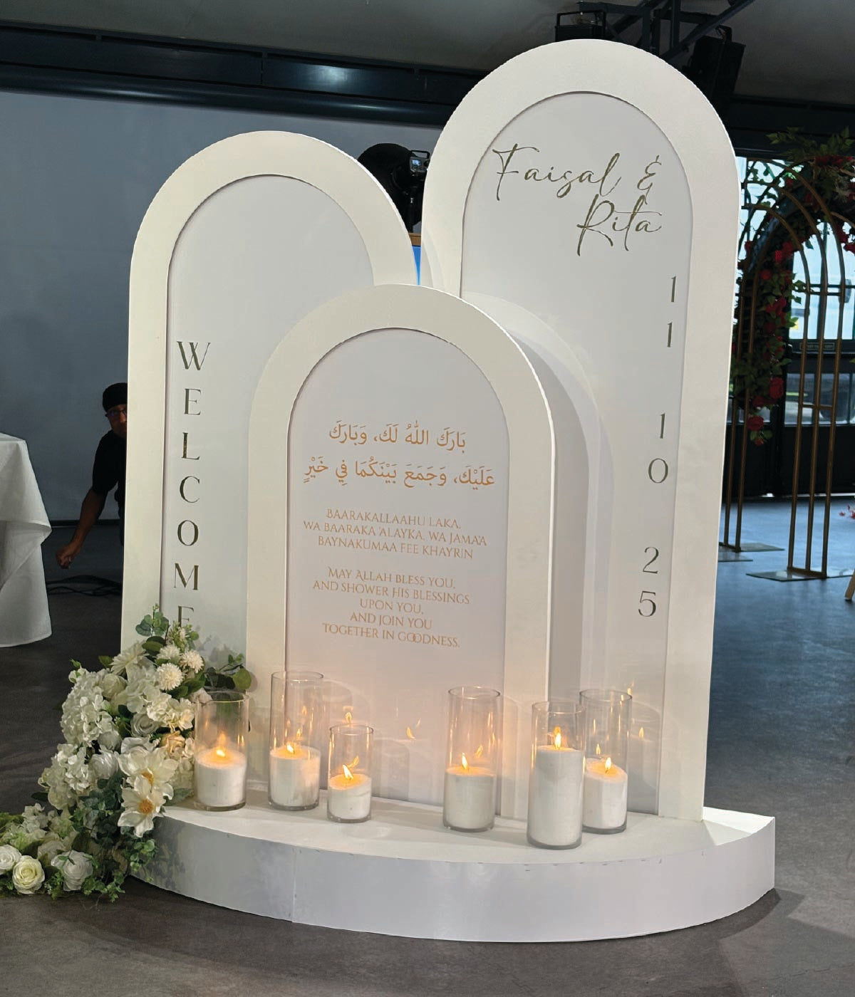 Customised Tri Arched Welcome Display – exclusiveinvites